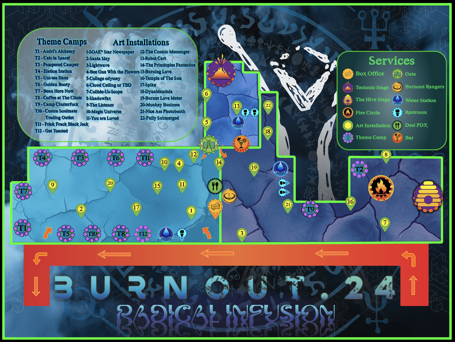 地図・旅行ガイド BURNING MAN COMPLETE GUIDE BOOK Guide map for Burning Man 2001: The Seven Ages - Rare